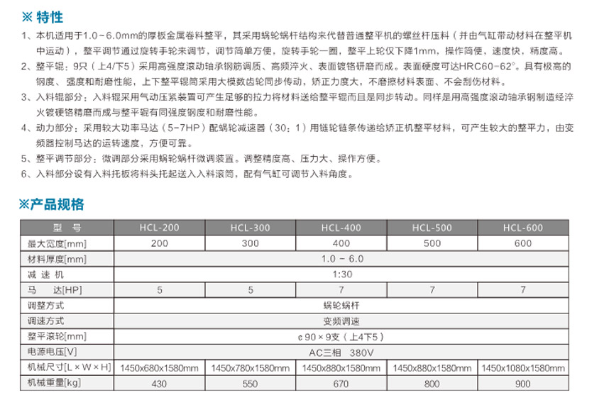 厚板整平機HCL